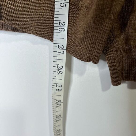 Brooks Brothers Brown Merino Wool Blend V-Neck Sweater - Picture 8 of 10